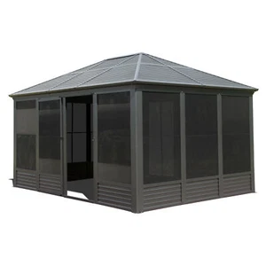 11.2x14.6FT Sunroom Hardtop Gazebo Solarium Sliding Door Patio Deck Backyard NEW - Picture 1 of 8