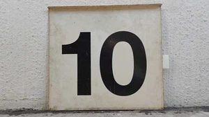 Heckschild Straßenbahn (Metall, ab 1994) | 5 Stück | Linienschild Dresden DVB - Bild 1 von 12