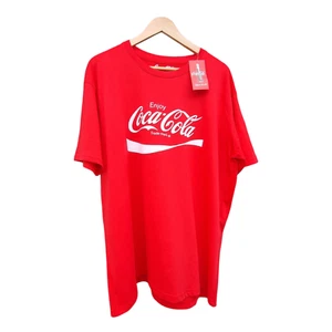 Coca Cola T-Shirt Men's UK Size XL 2XL Red 1980's Retro Logo Crew Neck Summer - Picture 1 of 9