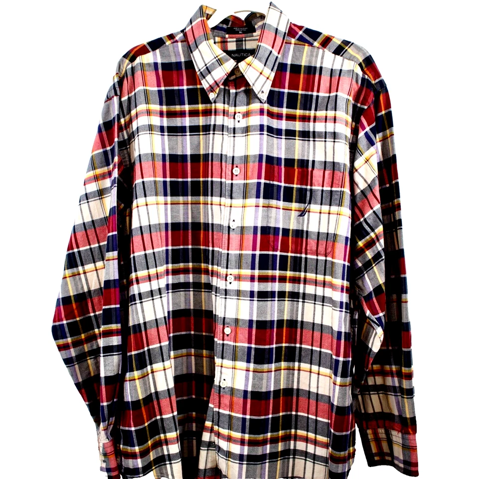 Nautica VINTAGE Oxford Cloth Long Sleeve Shirt Mens XL Button Front Logo - Image 1 of 4