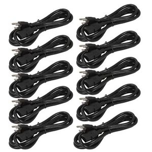 10 pack 6 ft Ballast Computer AC Power Cable 16 AWG 125V Cord PSU Supply 3 prong - Picture 1 of 3