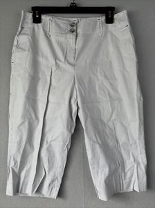 Ann Taylor LOFT Women’s Shorts 8 White Blue Stripe Marisa Pockets Bermuda 2833 - Picture 1 of 8