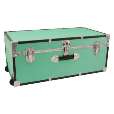30in Trunk Storage With Wheels And Lock For Campers Dorm Dwellers Durable Teal - Image 1 of 3