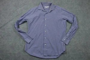 J.Lindeberg Shirt Mens Large Blue White Check Regular Fit Button Up Long Sleeve - Picture 1 of 10