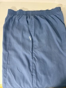 Landau Scrub Pants Ceil Blue Large Elastic Waist  - Picture 1 of 4