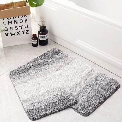 Microfiber TPR Non-Slip Sole Floor Mat Bathroom Mat Water Absorbing Anti-Skid - Image 1 of 4