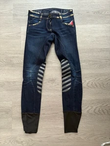Animo Donna Equestrian Women’s Denim Breeches - Size UK 4 Italy 36 - VGC - Picture 1 of 11