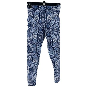 ONZIE Women's Blue Paisley Print High Basic Midi Leggings Size XS NEW - Picture 1 of 5