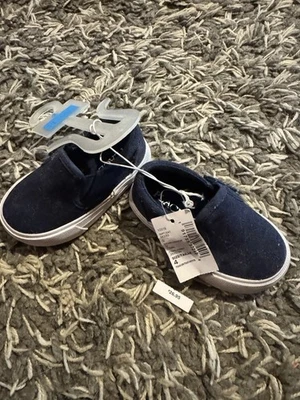 Zapatos para niños pequeños azul marino para niños sin cordones zapatos para navegar talla 4 Foto 1 de 4