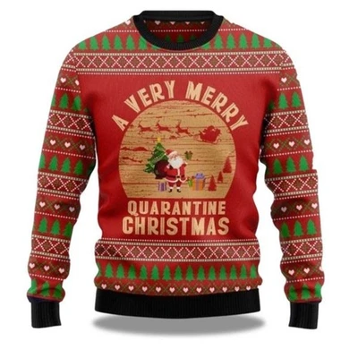 2025 A Very Merry Quarantine Christmas Ugly Christmas Sweater - Xmas Gift - Image 1 of 4