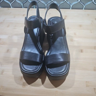 Sandalias de plataforma Soda correas al tobillo negras talla 10 nuevas sin caja Foto 1 de 4