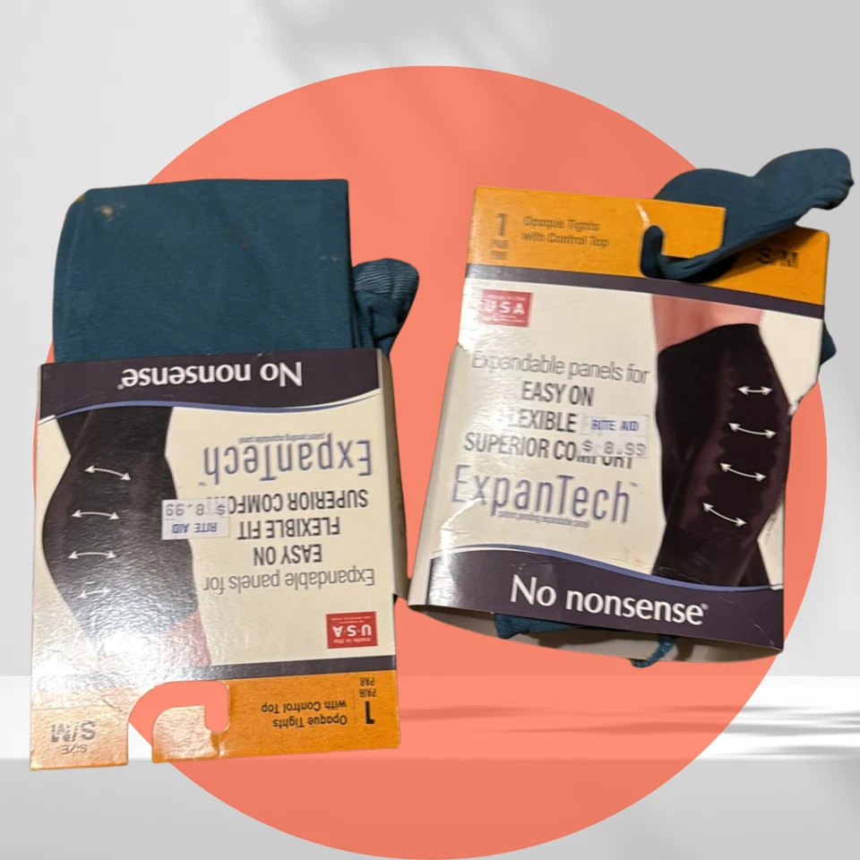 2X Medias Super Opacas No Nonsense Control Top S/M - Hechas en EE. UU. Foto 1 de 4