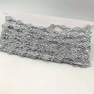354.33in Plastic Rhinestone Chain Trim for DIY Clothes Curtain Sofa Decor Silver - Picture 1 of 4