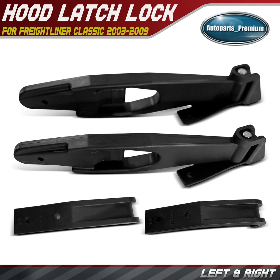 2x Pestillo de capó negro lado conductor y pasajero para Freightliner Classic 2003-2008 Foto 1 de 4