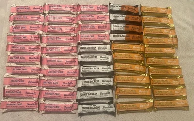50 Barebells PROTEIN Bars COOKIES & CREAM, Birthday Cake,  CARMEL, Peanut Butter - Image 1 of 4