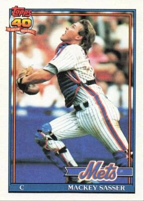 1991 Topps Baseball Mackey Sasser New York Mets #382 - Image 1 of 2