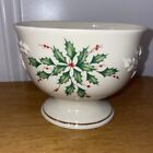 Lenox Holiday Fine Ivory Porcelain Holly Berry Candy Dish Missing Lid