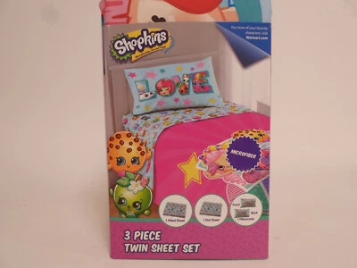 Juego de sábanas Shopkins tamaño doble 3 piezas sábanas de microfibra para niños  Foto 1 de 3