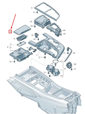 Nuevo AUDI Q7 4M Recubrimiento De Cenicero Del Consola Central LHD 4M1863440D1LQ - Imagen 1 de 4
