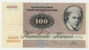 Denmark 100 Kroner 1972 (1979) Pick 51.b XF- Circulated Banknote Ref 902 - Picture 1 of 2