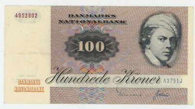 Denmark 100 Kroner 1972 (1979) Pick 51.b XF- Circulated Banknote Ref 902 - Image 1 of 2