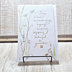 Amerikanische Grußkarte Hochzeit gold gelb Vögel Blumen Glück - Bild 1 von 11