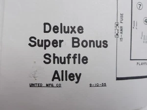 United: Super Bonus Deluxe Shuffle Alley - Schematic - NOS - Picture 1 of 1