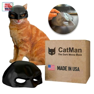 Catman the Dark Meow - Medium Cat Bat Mask, Funny Halloween Costume Accessories  - Picture 1 of 12