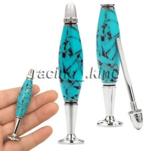 Acrylic Resin Turquoise Color Tobacco Pipe Nozzle Cleaner Tamper 2 In 1 Tool - Picture 1 of 5