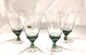 Set of 4 Imperial Glasses GREEN Blossom 6" Goblet Barware Cocktail Iced Tea - Picture 1 of 7