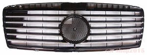 Front Grille Fits Mercedes Benz W210 1995-1999 Pre-Facelift Chrome&Black S Style - Foto 1 di 1