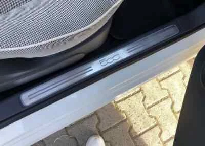 Protector de placa de acero inoxidable rasguño pedal umbral puerta Fiat 500 2010-2018 Foto 1 de 4