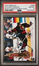 1994-95 Pinnacle #288 Sylvain Turgeon with Young Patrick Kane PSA 8 NM MINT - RC