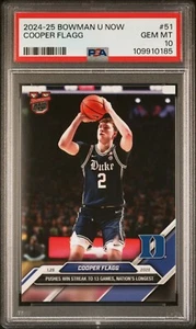 2024-25 Bowman U Now #51 Cooper Flagg Duke RC Rookie PSA 10 GEM MINT - Bild 1 von 2