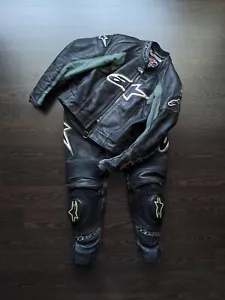 Women Alpinestars Leather Suit 2 piece motorcycle vintage EUR40 US4 jacket pants - Picture 1 of 20