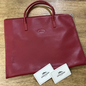 Longchamp Le Foulonne S Aktentasche rot Kalbsleder Laptoptasche Made in France - Bild 1 von 21