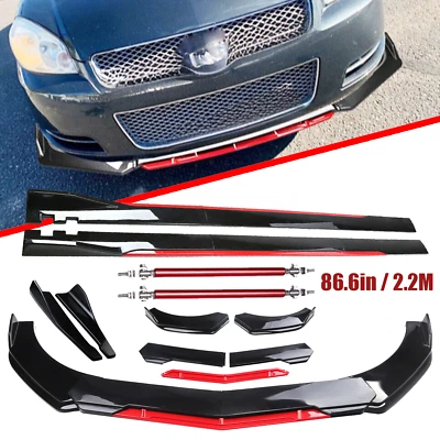 For Chevrolet Impala 2020-2000 Front Bumper Lip Splitter Spoiler Side Skirt Glo Foto 1 de 4