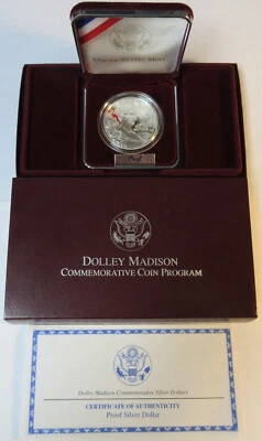1999-P Dolley Madison Commemorative Proof Silver Dollar (#62J) - Image 1 of 3