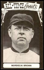 1973 TCMA ALL-TIME GREATS POSTCARDS - MORDECAI BROWN CHICAGO CUBS