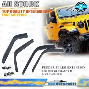 For Jeep Wrangler JL 2018+ Front&Rear Fender Flares Extensions Mudguard Kit 4pcs - Picture 1 of 4