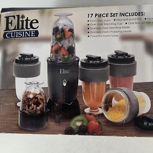 Personal Drink Blender Mixer 17 Piece Set by Elite Cuisine EPB-1800 NIB Sealed - Picture 1 of 7