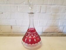 Vintage Possibly Antique Flash and Cut Glass Decanter
