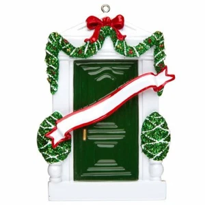Green Door New Home Apartment Personalized Christmas Tree Ornament - Picture 1 of 1