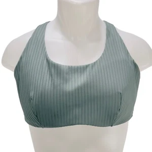ATHLETA Women's Bikini Top Green Scoop Neck Adjustable Straps Size 40DD - Picture 1 of 10