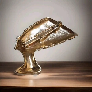 Ägyptische Nofretete Brosche goldfarben schwarz Emaille - Bild 1 von 2
