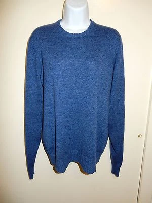 MEN'S METROPOLITAN VIEW 100%CASHMERE SPECKLED BLUE CREWNECK SWEATER S/M - Image 1 of 4
