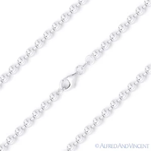 Collar de cadena italiana de plata esterlina italiana de plata esterlina de 2,3 mm corte luna .925 Italia - Imagen 1 de 2