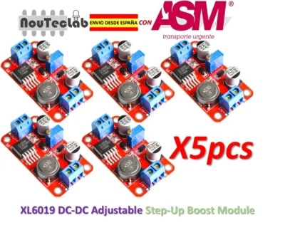 5pcs DC DC Boost Power Supply XL6019 Voltage Stabilized 5V/12V/24V Adjustable - Imagen 1 de 4