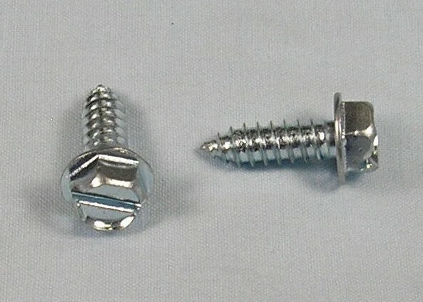 HI-TECH INDUSTRIES CAR DEALER LICENSE PLATE SCREWS SLOTTED HEX HEAD 100 SCREWS - Image 1 of 1