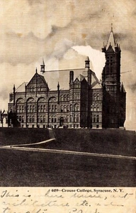 Crouse College Syracuse NY Postkarte verschickt 1908 s/w geteilt 4459 außen - Bild 1 von 2